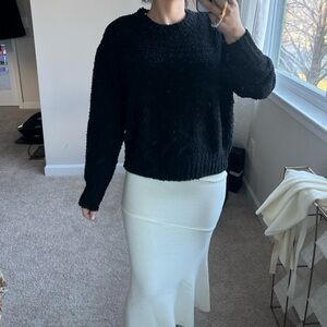 Jardin by Macris black fuzzy sweater. S/M